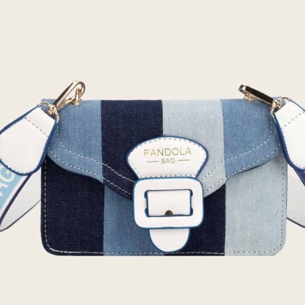 Denim patch Hand bag